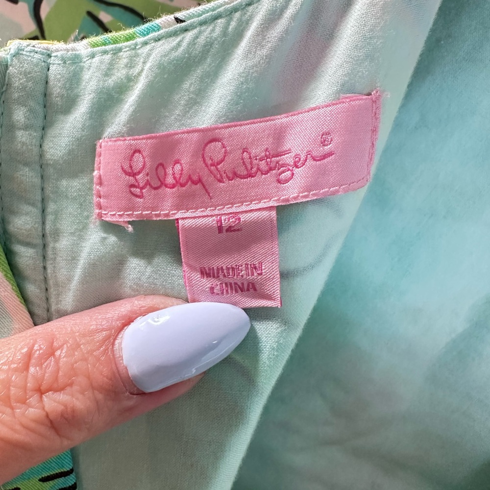 Lilly Pulitzer Pineapple Print Sleeveless Midi Dress - Aqua, Pink & Green - Picture 7 of 14